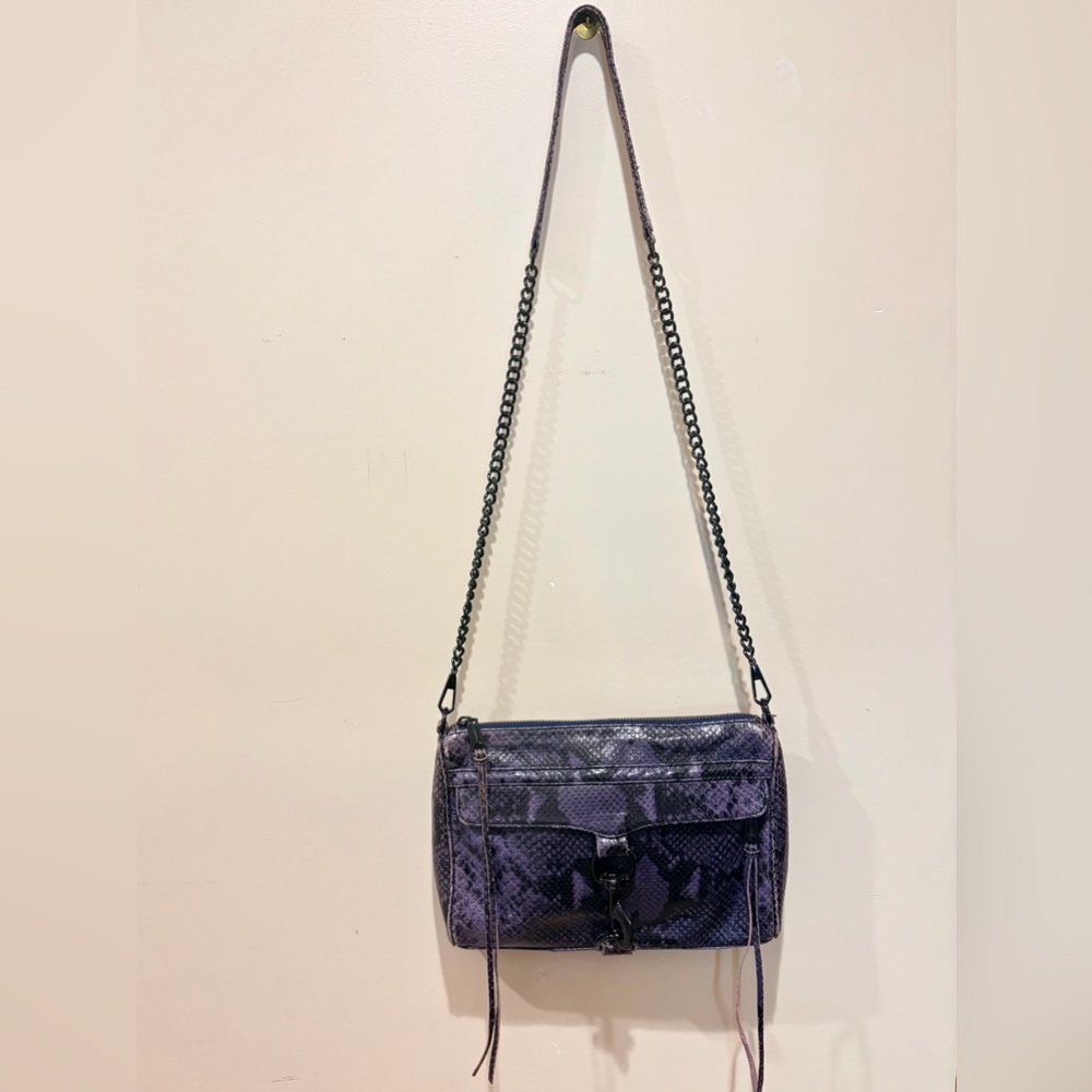 Rebecca Minkoff Classic Mac Purple Python + Black - image 1